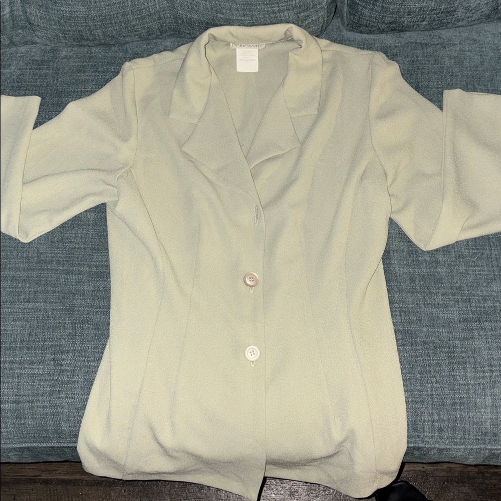 Light Green Button-Up Blouse